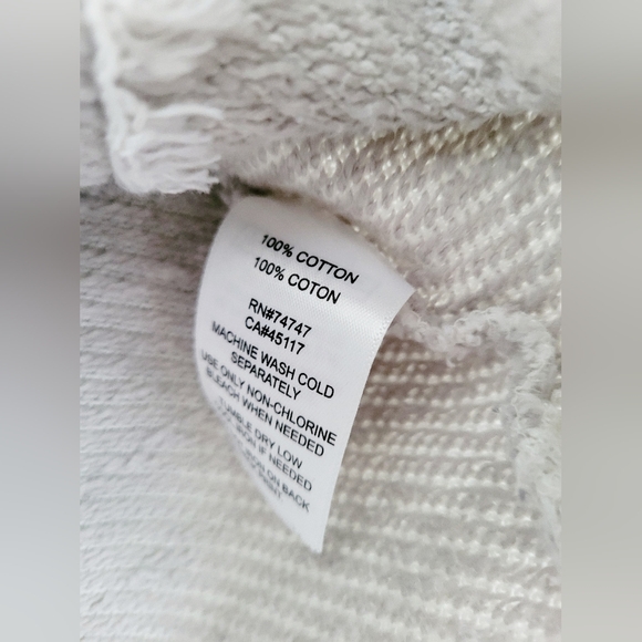 Natural Reflection Women's 100%Cotton Slouchy Knit/Fringe Short Sleeve Hoodie M - Picture 7 of 16